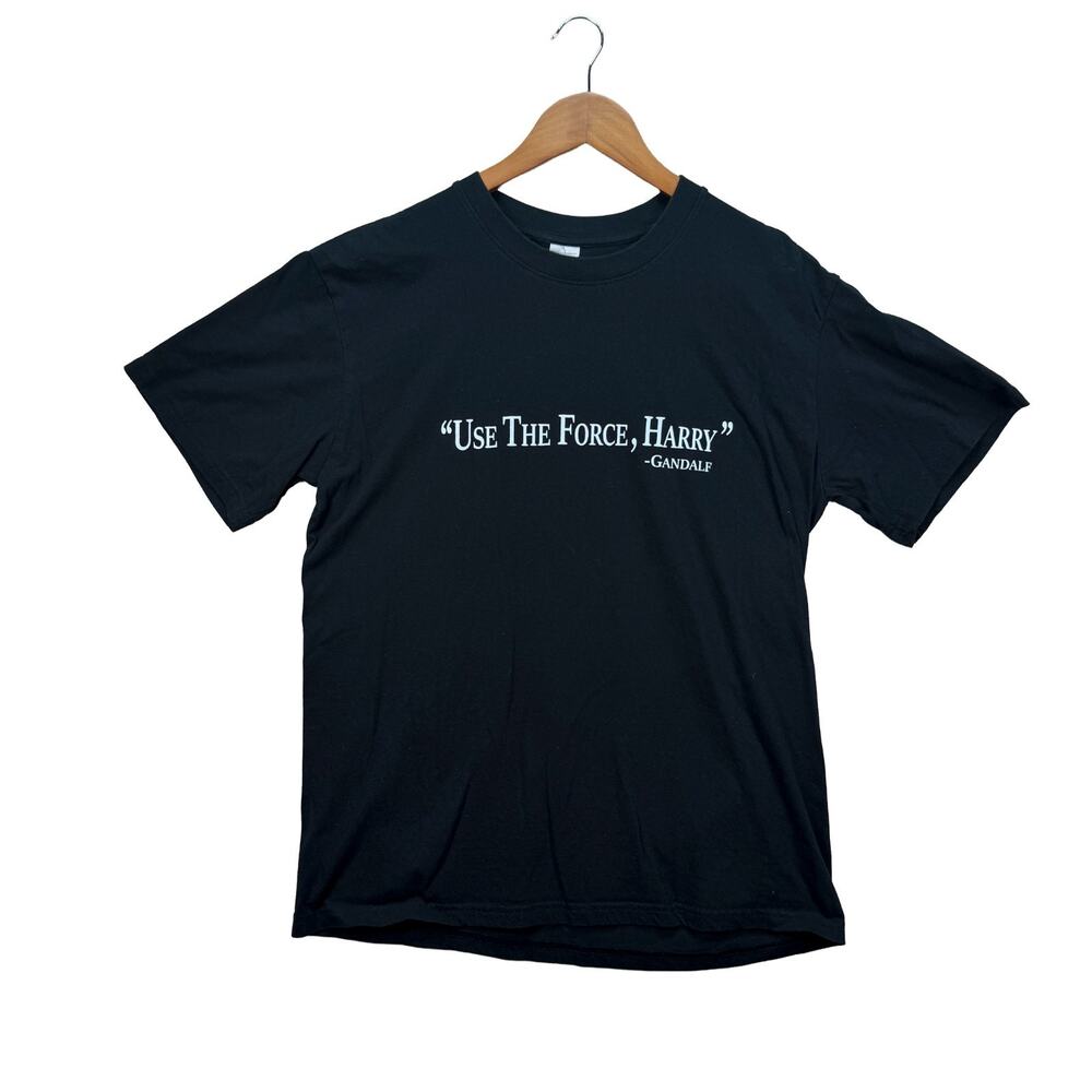 Use the Force Harry Potter Gandolf LOTR Funny Quote Nerd Indie T Shirt sz L